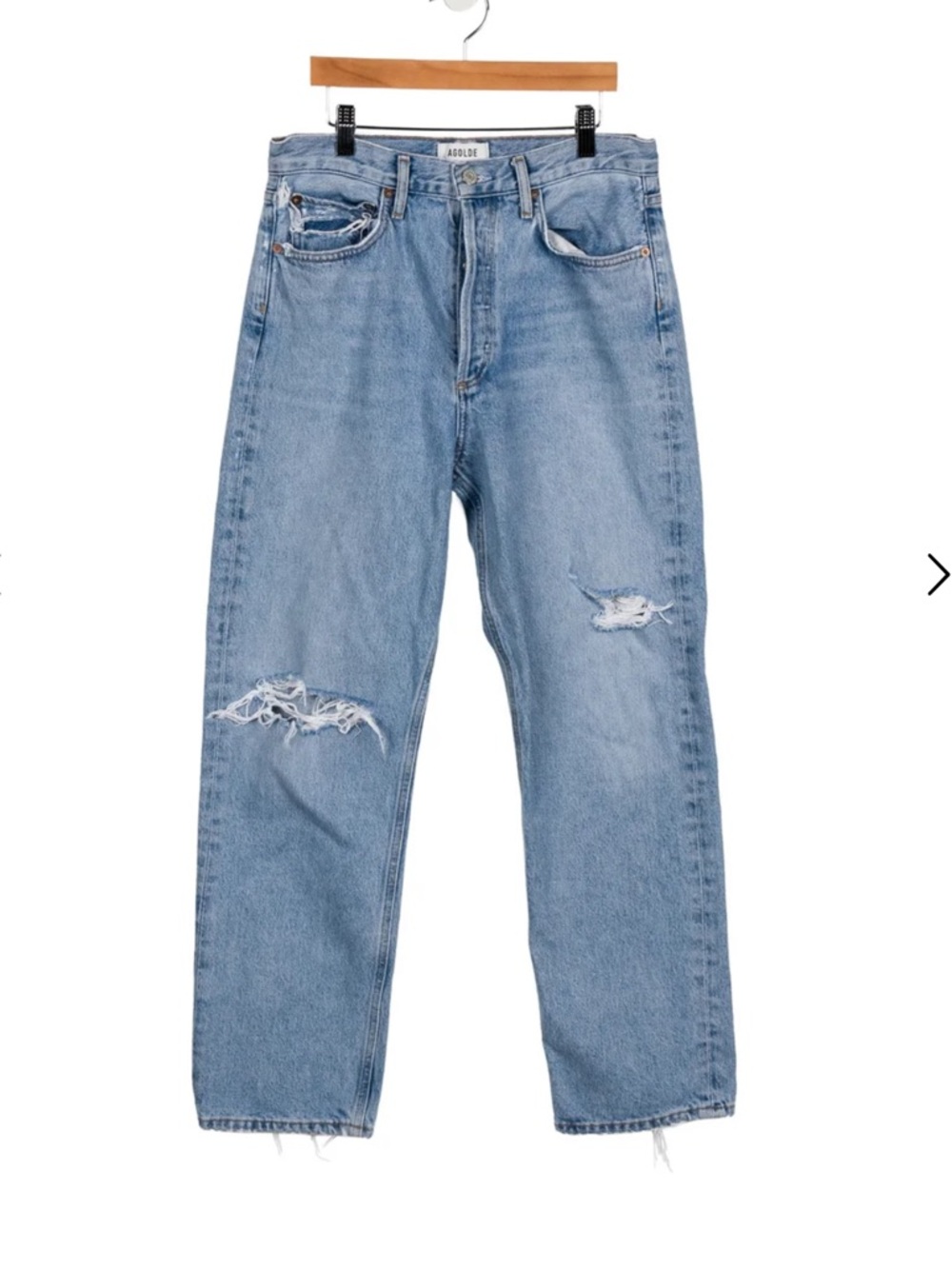 Women’s Agolde High Rise Relaxed Ripped Jeans. Size 24